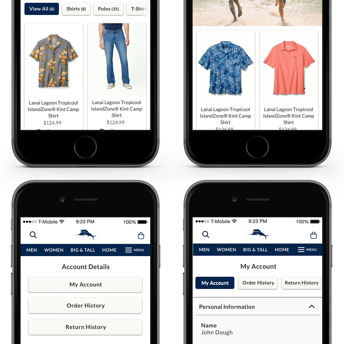 Image of a mobile retail website